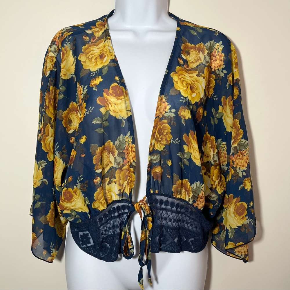 Navy Blue Sheer Cardigan